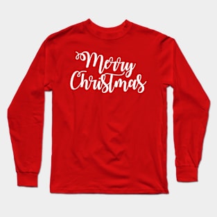 Merry Christmas Holiday calligraphy Long Sleeve T-Shirt